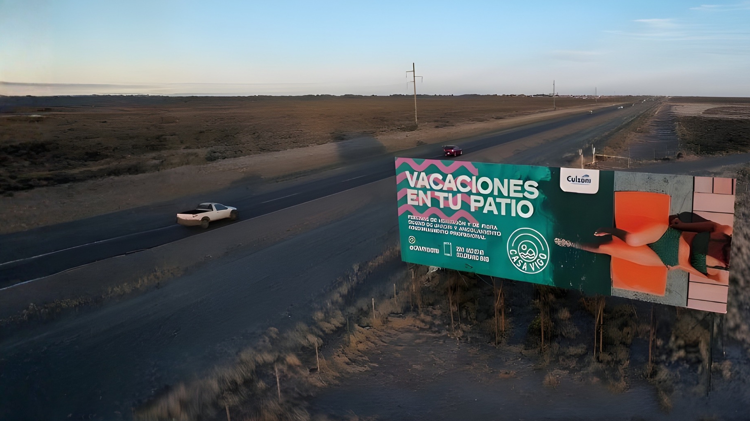 Cartel publicitario VIAPSA en la Patagonia